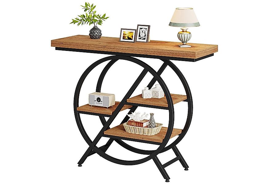 Tribesigns Konsolentisch 100 cm Eingangstisch mit 4-stöckiger regal, Flur S günstig online kaufen