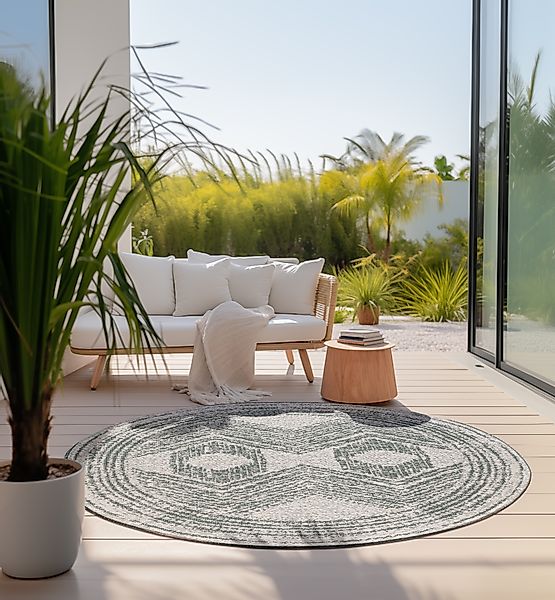 ELLE DECORATION Teppich »Merge Wendeteppich«, rund, 5 mm Höhe, Flachgewebe, günstig online kaufen