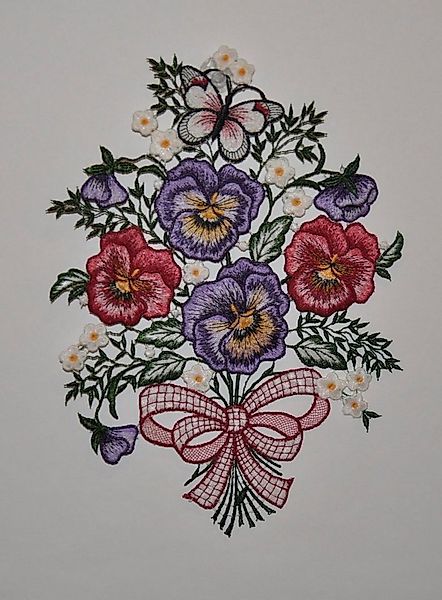 Stickereien Plauen Fensterbild Veilchen günstig online kaufen