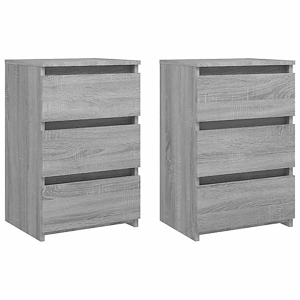 vidaXL Nachttische 2 Stk Grau Sonoma 40x35x62,5 cm Holzwerkstoff günstig online kaufen