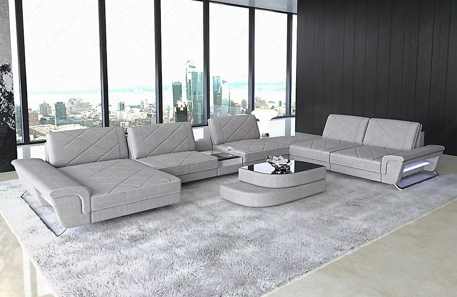 Sofa Dreams Wohnlandschaft Polster Stoff Sofa Couch Bari XXL U Form Stoffso günstig online kaufen