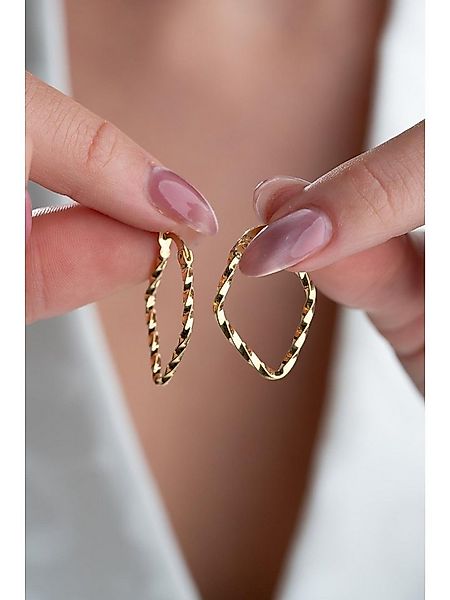 Nisan Ohrring-Set, 925 Silber Damen Ohrringe – Goldplattierte Creolen im ge günstig online kaufen