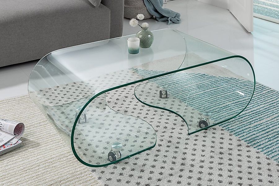 riess-ambiente Couchtisch FANTOME 90cm transparent, Wohnzimmer · Glas · run günstig online kaufen