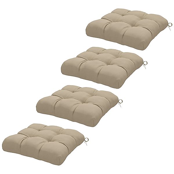 Outsunny Set von 4 Gartenstuhlkissen, Gepolsterte Outdoor-Kissen, 10 cm dic günstig online kaufen