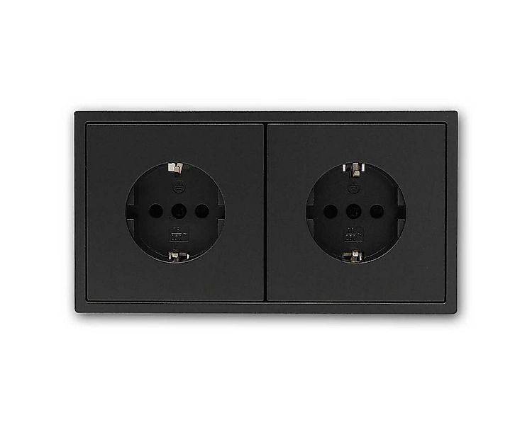 McPower Rahmen Steckdose 2-fach SHALLOW anth 250V~/16A mit Rahmen günstig online kaufen