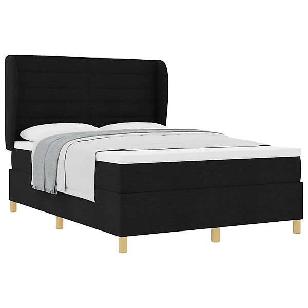 vidaXL Boxspringbett mit Matratze Dunkelgrau 90x190 cm Schwarz Stoff 334068 günstig online kaufen