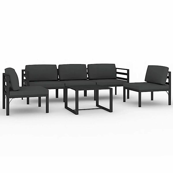 Vidaxl 6-tlg. Garten-lounge-set Mit Kissen Aluminium Anthrazit günstig online kaufen