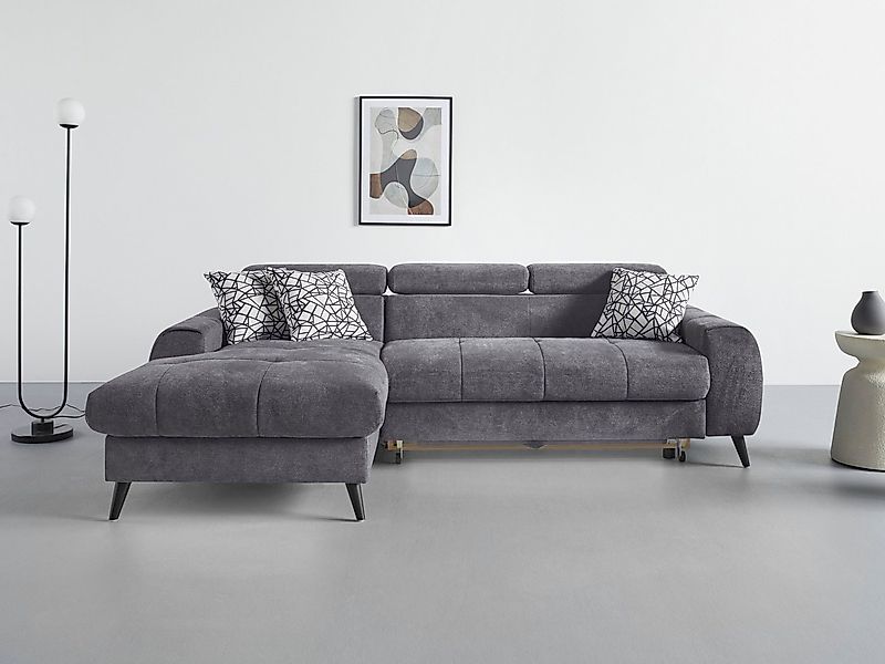 COTTA Ecksofa "Mia L-Form mit 3 Zierkissen", wahlweise mit Bettfunktion, Be günstig online kaufen