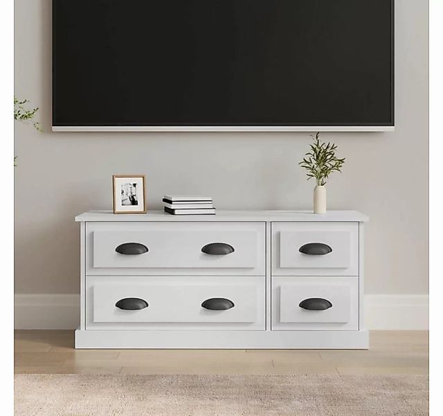 furnicato TV-Schrank Hochglanz-Weiß 100x35,5x45 cm Holzwerkstoff günstig online kaufen