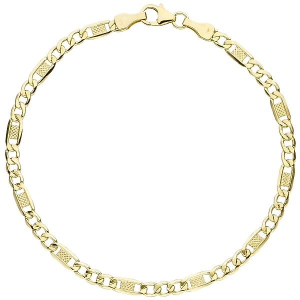 Schmuck Krone Goldarmband 3,8mm Panzer-Steg Armband günstig online kaufen