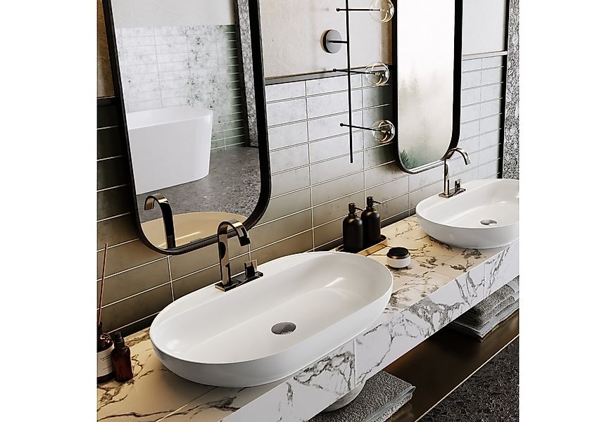 Karen Aufsatzwaschbecken Waschbecken Paradise (Keramikwaschbecken), Oval, M günstig online kaufen