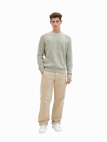 Tom Tailor Herren Rundhals Pullover TWOTONE KNIT - Relaxed Fit günstig online kaufen