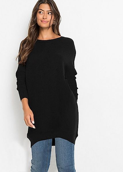 bonprix Longpullover aus Viskose-Mix, mit Langarm, für Wintermode, Oversize günstig online kaufen
