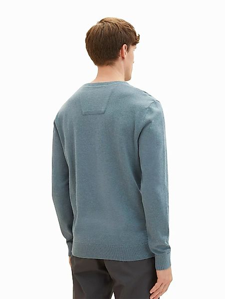 Tom Tailor Herren Rundhals Pullover Basic V-Neck günstig online kaufen