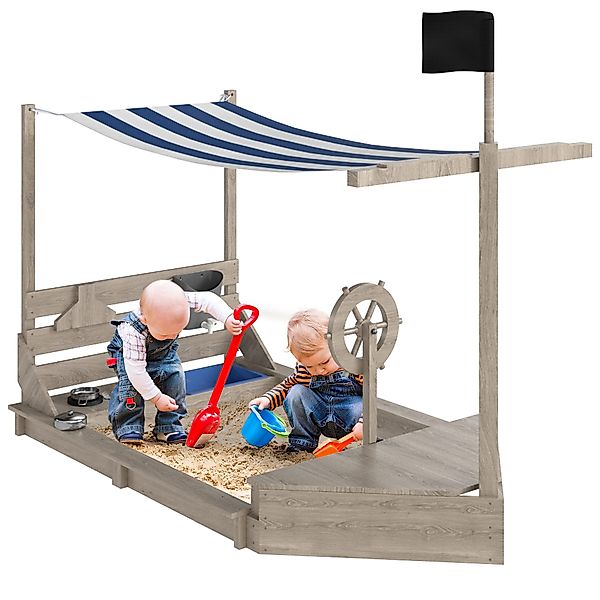 Outsunny Sandkasten Sandkiste mit Abdeckung im günstig online kaufen