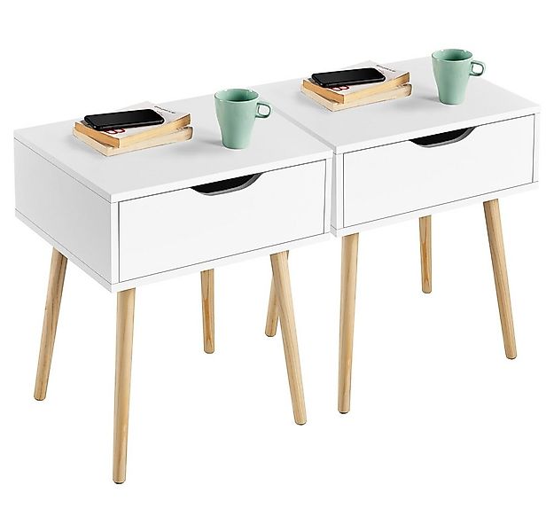 Yaheetech Nachttisch, 2 Stück Nachtkommode mit 1 Schublade Holz günstig online kaufen