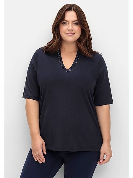 Sheego T-Shirt Große Größen mit Glitzersteinen günstig online kaufen