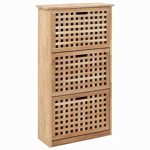 furnicato Schuhschrank 55 x 20 x 104 cm Walnuss Massivholz (1-St) günstig online kaufen