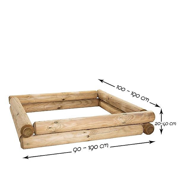 BooGardi Sandkasten Sandkiste Bausatz, (16-tlg., 100 günstig online kaufen