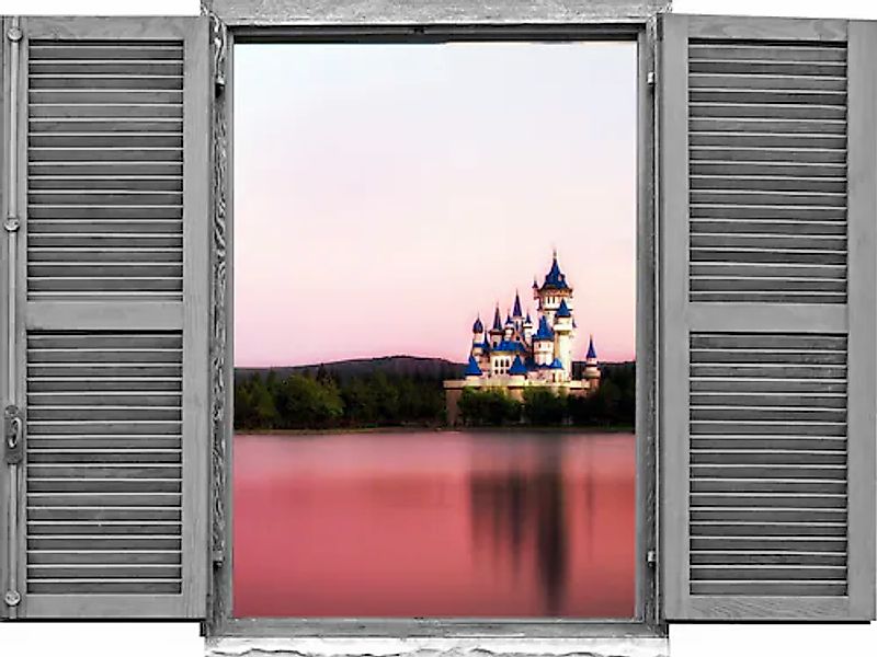 queence Wandtattoo »Schloss« Wandsticker, Wandbild, selbstklebend, 3D, Fens günstig online kaufen