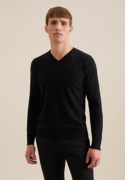 seidensticker Strickpullover "Schwarze Rose", V-Neck Uni günstig online kaufen