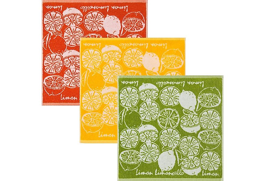 Kracht Geschirrtuch Frottier-Geschirrtuch "Limoncello" 3er-Pack, Baumwolle günstig online kaufen