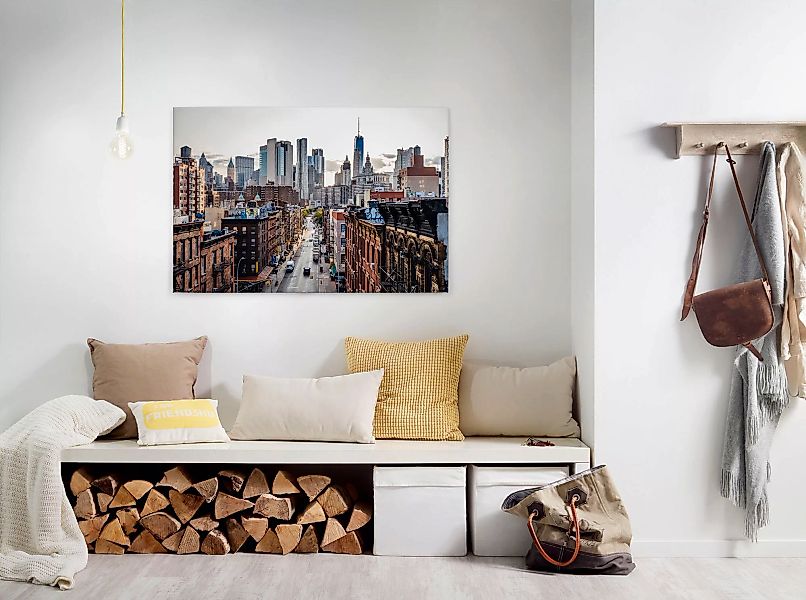 Bricoflor Leinwand New York Skyline Urbanes Wandbild In Beige Und Rosa Für günstig online kaufen