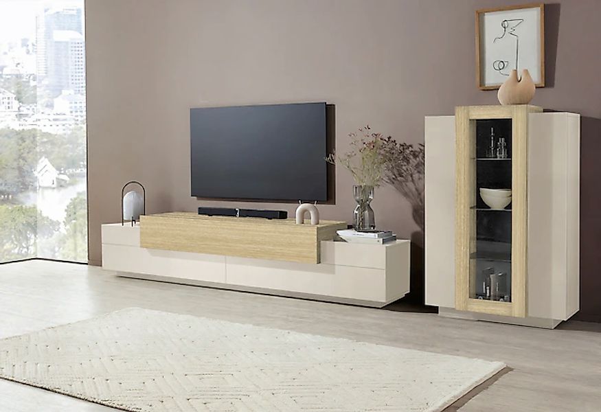 INOSIGN Wohnwand »Coro, Anbauwand, Medienwand« Set, 2 Stk. tlg. Lowboard 4 günstig online kaufen