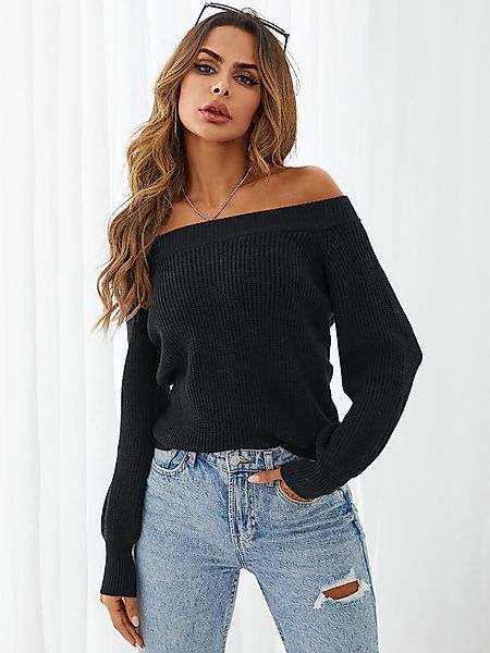 YOINS One Schulterlaternenärmel-Pullover günstig online kaufen