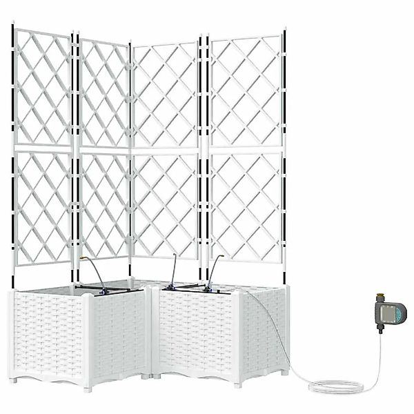 vidaXL Garten-Pflanzgefäß 3 Stk Weiß Stahl 42002922 günstig online kaufen