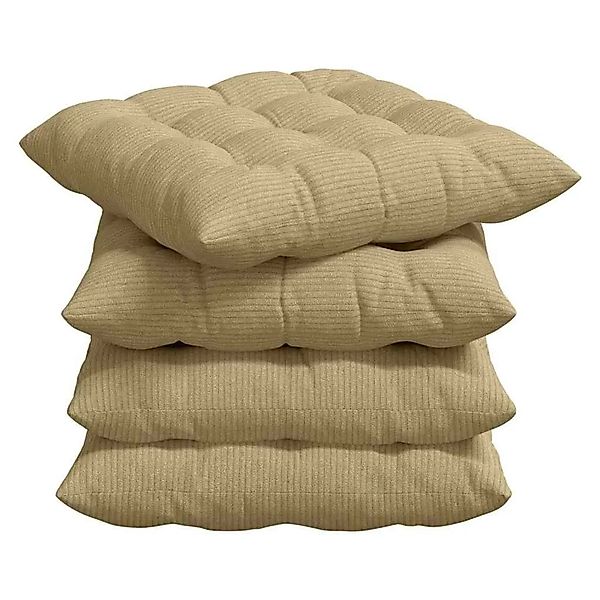 vidaXL Sitzkissen 4 Stk Grau-Grün 40 x 40 x 6 cm Cordstoff 42015185 günstig online kaufen