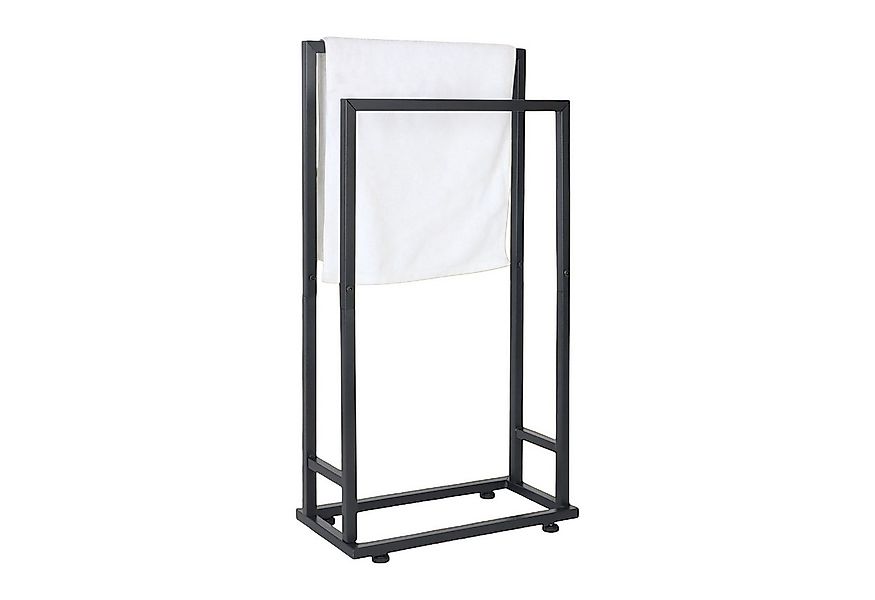 relaxdays Handtuchständer 2 Stangen Metall, schwarz günstig online kaufen
