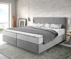 DELIFE Boxspringbett Dream-Well, Mikrofaser Grau 200x200 günstig online kaufen
