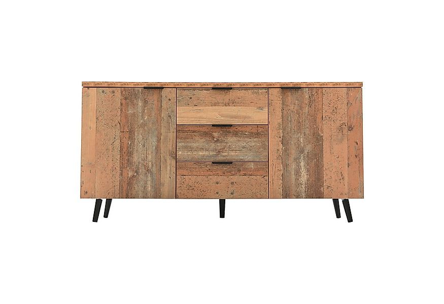 Merax Sideboard in Altholz-Optik mit 3 Schubladen und 2 Türen, Kommode mit günstig online kaufen