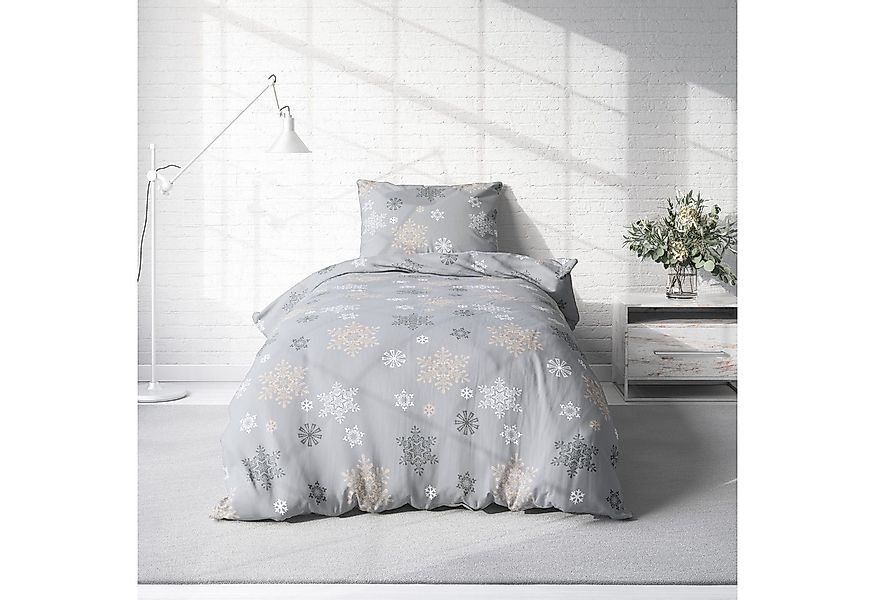 One Home Bettwäsche Winter Pure Frost, Flanell, 2 teilig, Kristalle und Sch günstig online kaufen