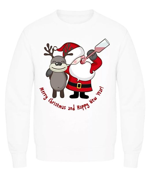 Merry Christmas Santa And Deer · Männer Pullover günstig online kaufen