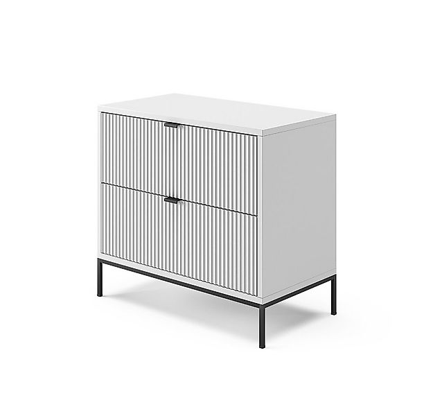 Vicco Nachtschrank Eliza, Weiß, 66 x 60 cm mit 2 Schubladen (1-St) günstig online kaufen