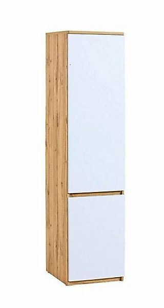 Feldmann-Wohnen Kleiderschrank Arcca (1-St) 45cm 2-türig Wotan Eiche / weiß günstig online kaufen