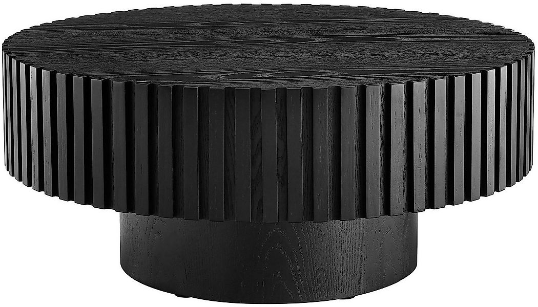 SalesFever Couchtisch rund mit Massivholz-Lamellen Ø 80 cm (1-St), Moderner günstig online kaufen