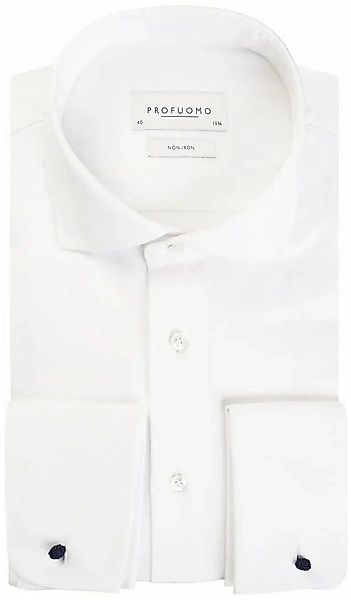 Profuomo Hemd Cutaway Doppel Manschette Weiß - Größe 44 günstig online kaufen