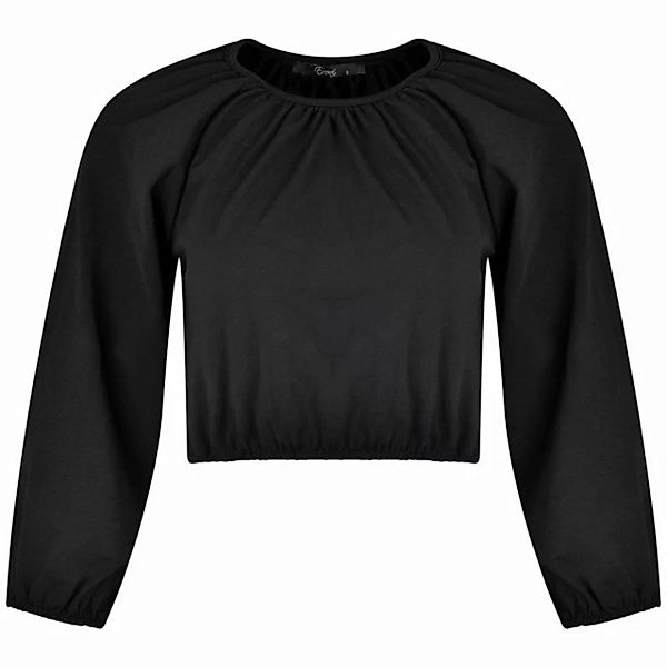 Evoni Langarmshirt Langarm Rundhals Baumwolle Basic Shirt günstig online kaufen
