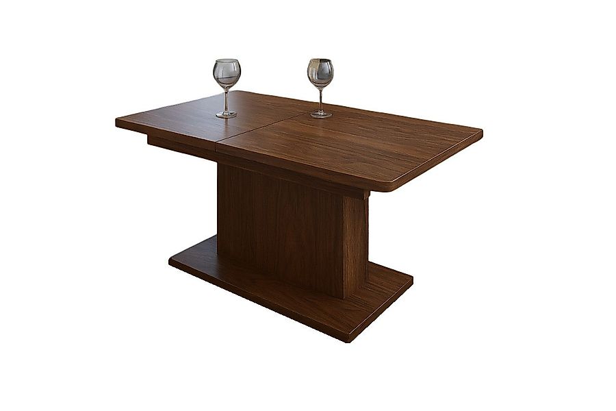 designimpex Couchtisch DC-1 Tisch Nussbaum höhenverstellbar günstig online kaufen