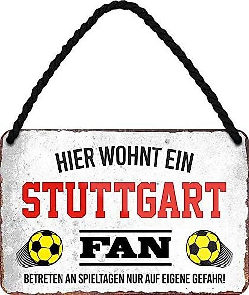 schilderkreis24 Metallschild Hier Wohnt ein Stuttgart Fan günstig online kaufen
