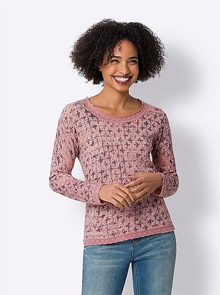 heine Strickpullover Druck-Pullover Langarm Feinstrick günstig online kaufen