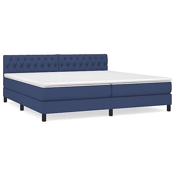 Vidaxl Boxspringbett Mit Matratze Blau 200x200 Cm Stoff günstig online kaufen