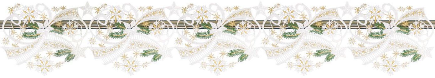 W. Reuter & Sohn - Plauener Spitze Scheibengardine "Winter" Stangendurchzug günstig online kaufen