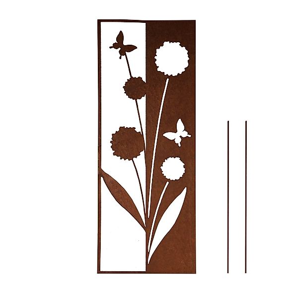 UNUS GARDEN Gartenstecker Roststecker Schild Blumen günstig online kaufen