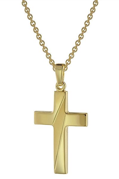 trendor Kette mit Anhänger Halskette mit Kreuz-Anhänger für Herren Gold auf günstig online kaufen