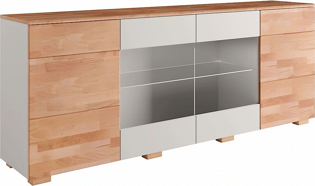 Home affaire Sideboard "Citra teilmassiv", Breite 200cm,moderne grifflose O günstig online kaufen