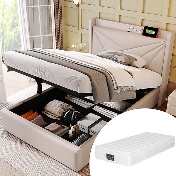 MODFU Polsterbett mit Stauraum und einem günstig online kaufen